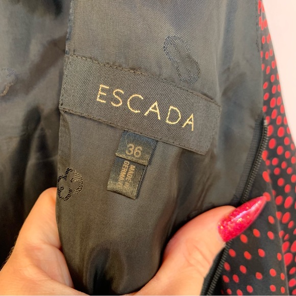 Escada Black & Red Silk Sleeveless Sheath Dress, Size: 36 - Picture 9 of 9